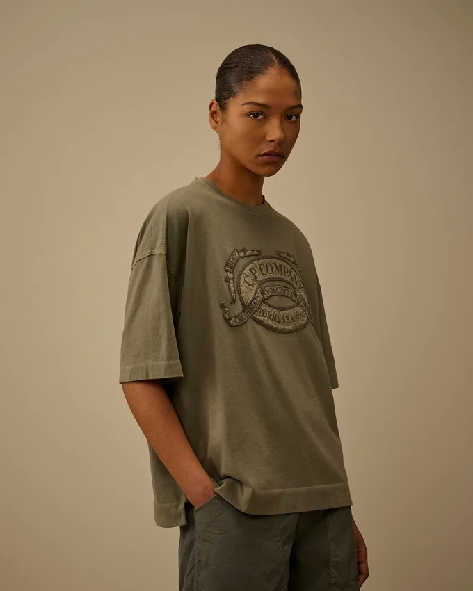 20/1 Jersey Short Sleeve Boxy Logo T-Shirt