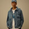 50 Fili Indigo Bleached Goggle Jacket