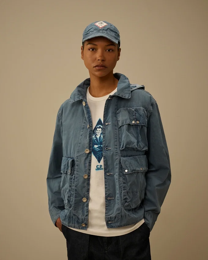 50 Fili Indigo Bleached Goggle Jacket