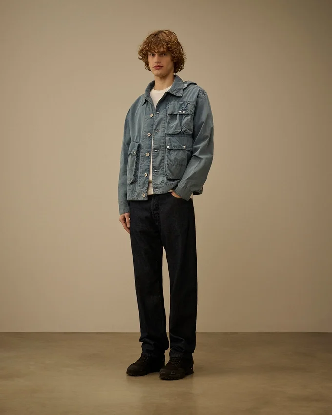 50 Fili Indigo Bleached Goggle Jacket