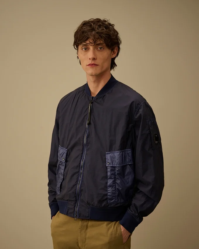 Bi-TM Mixed Lens Bomber Jacket
