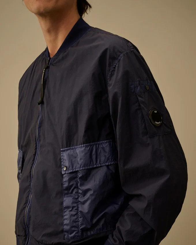 Bi-TM Mixed Lens Bomber Jacket