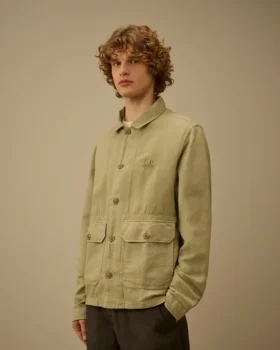 Broken Twill Button Overshirt