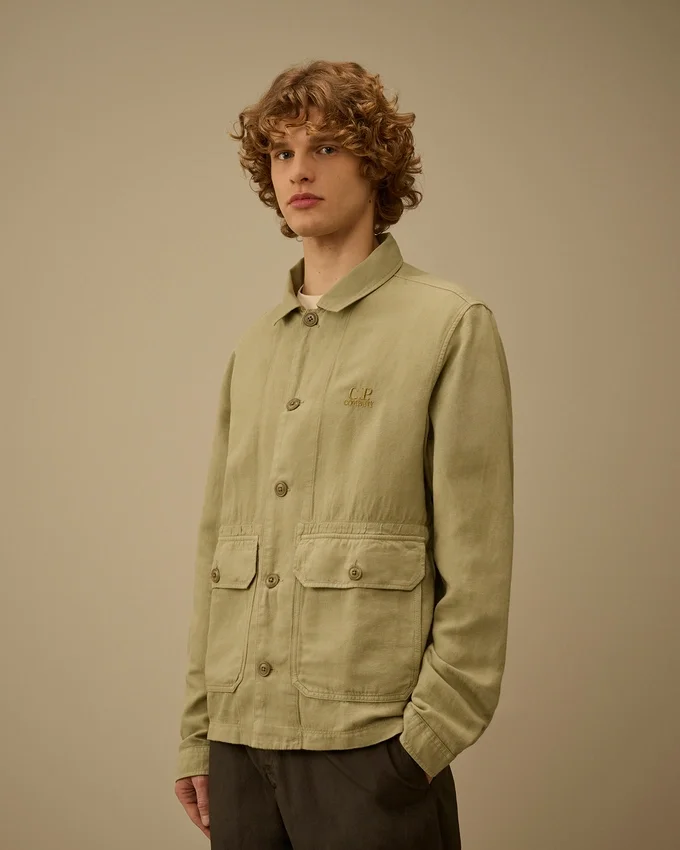 Broken Twill Button Overshirt