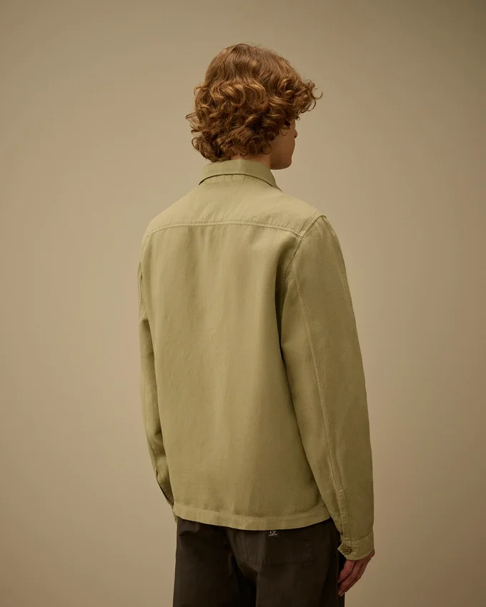 Broken Twill Button Overshirt