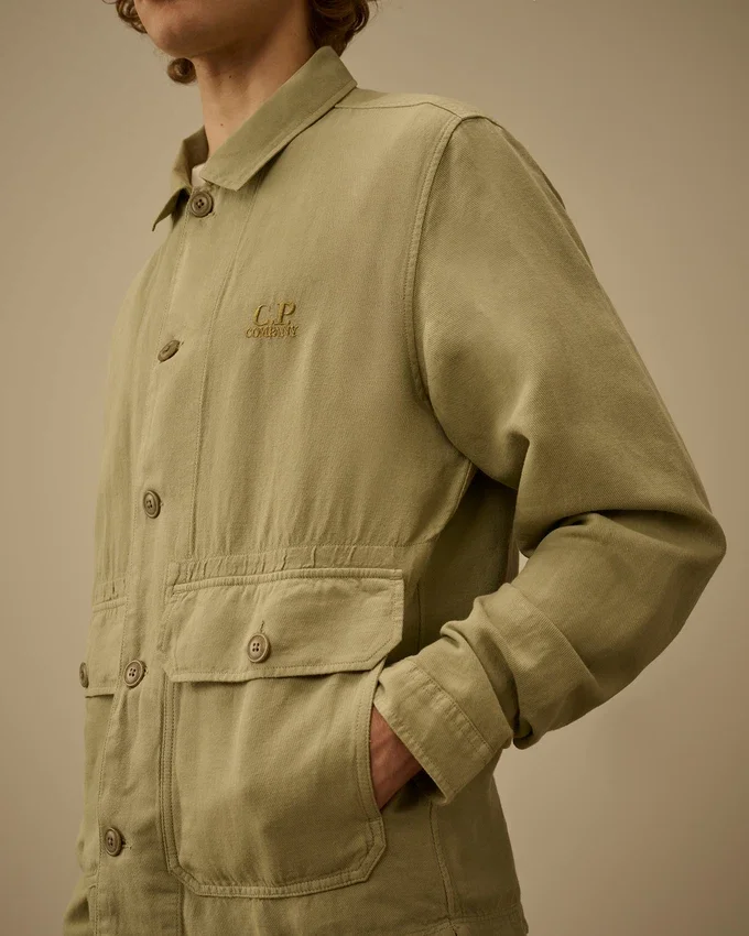 Broken Twill Button Overshirt