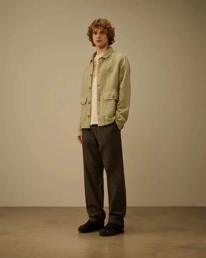 Broken Twill Button Overshirt