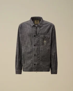 Chambray Long Sleeve Zip Shirt