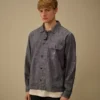 Chambray Long Sleeve Zip Shirt