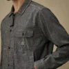 Chambray Long Sleeve Zip Shirt