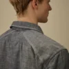 Chambray Long Sleeve Zip Shirt