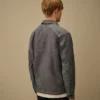 Chambray Long Sleeve Zip Shirt