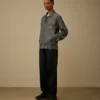 Chambray Long Sleeve Zip Shirt