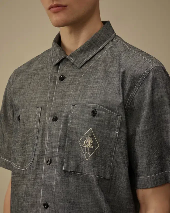 Chambray Short Sleeve Button Shirt