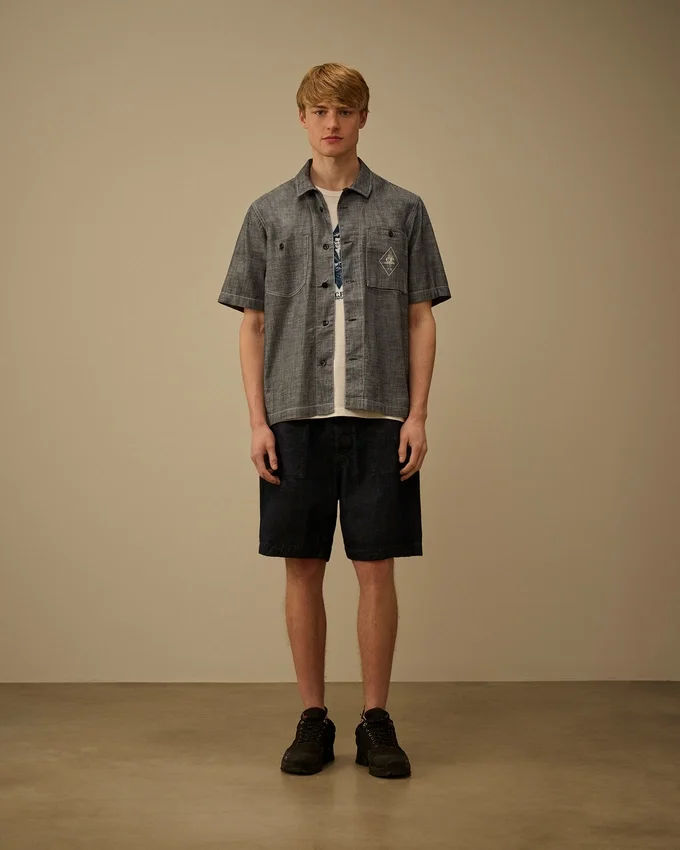 Chambray Short Sleeve Button Shirt