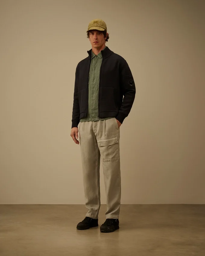 Compact Cotton Zipped Cardigan