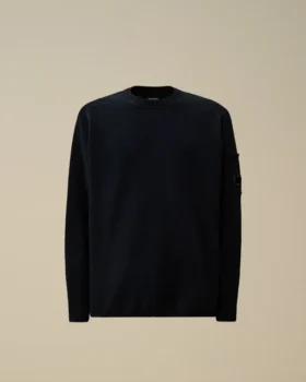 Cotton Chenille Crewneck Lens Sweater
