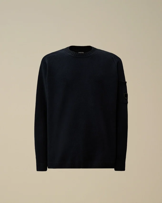 Cotton Chenille Crewneck Lens Sweater
