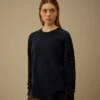 Cotton Chenille Crewneck Lens Sweater