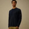 Cotton Chenille Crewneck Lens Sweater