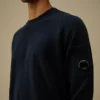 Cotton Chenille Crewneck Lens Sweater