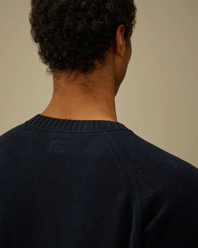 Cotton Chenille Crewneck Lens Sweater