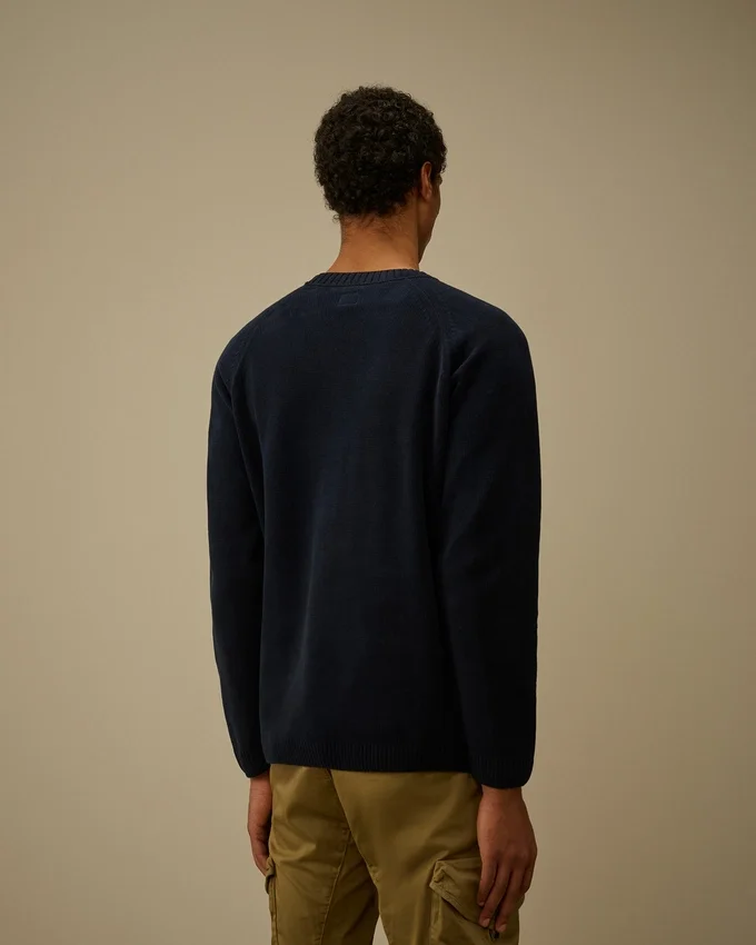 Cotton Chenille Crewneck Lens Sweater
