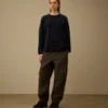 Cotton Chenille Crewneck Lens Sweater