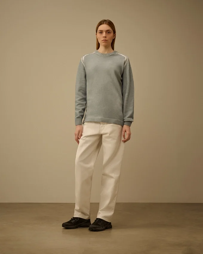 Cotton Chenille Double Dyed Crewneck Sweater