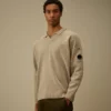 Cotton Chenille Polo Lens Sweater
