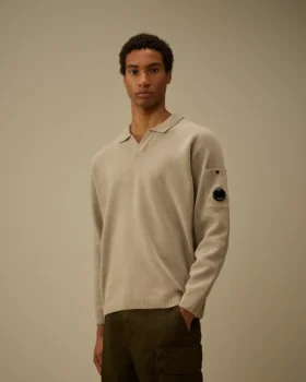 Cotton Chenille Polo Lens Sweater