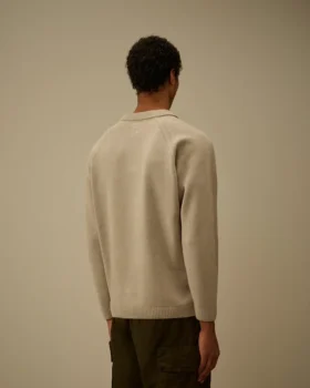 Cotton Chenille Polo Lens Sweater