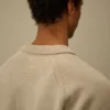 Cotton Chenille Polo Lens Sweater