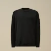 Cotton Crepe Crewneck Lens Sweater