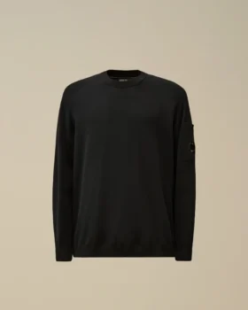 Cotton Crepe Crewneck Lens Sweater