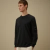 Cotton Crepe Crewneck Lens Sweater
