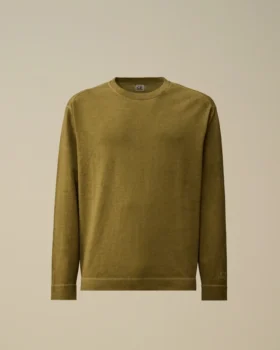 Cotton Crepe Double Dyed Crewneck Sweater