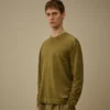 Cotton Crepe Double Dyed Crewneck Sweater