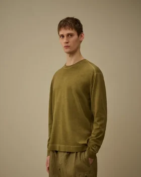 Cotton Crepe Double Dyed Crewneck Sweater