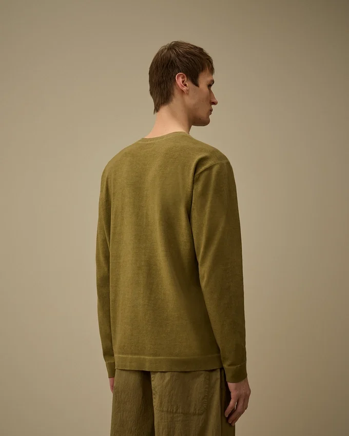 Cotton Crepe Double Dyed Crewneck Sweater
