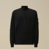 Cotton Crepe Half Zip Sweater