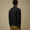 Cotton Crepe Half Zip Sweater
