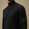 Cotton Crepe Half Zip Sweater
