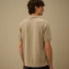 Cotton Crepe Short Sleeve Polo Sweater
