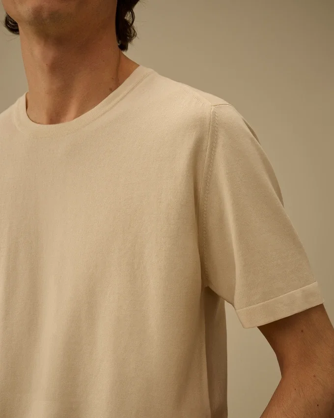 Cotton Crepe Short Sleeve Sweater