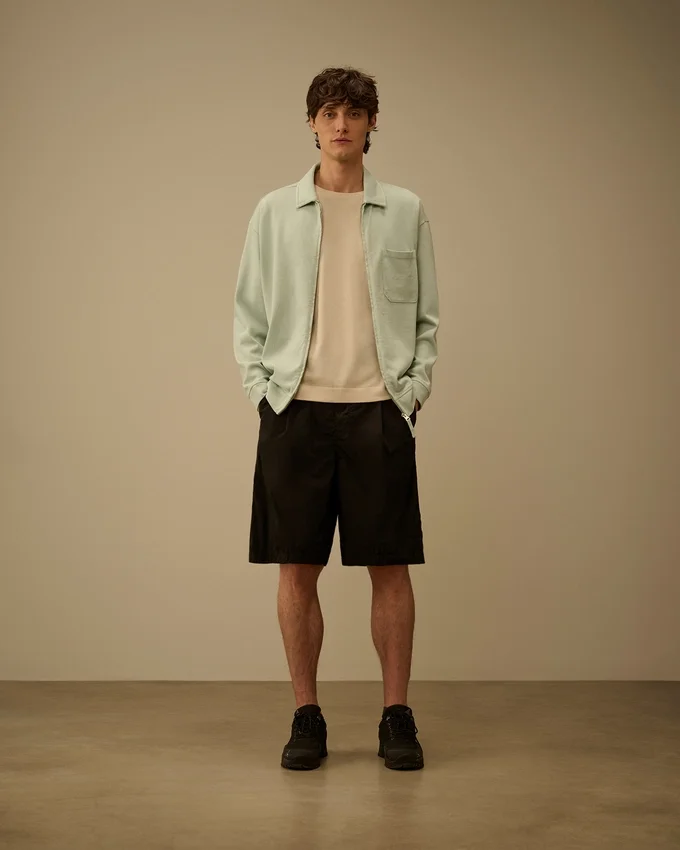 Cotton Crepe Short Sleeve Sweater
