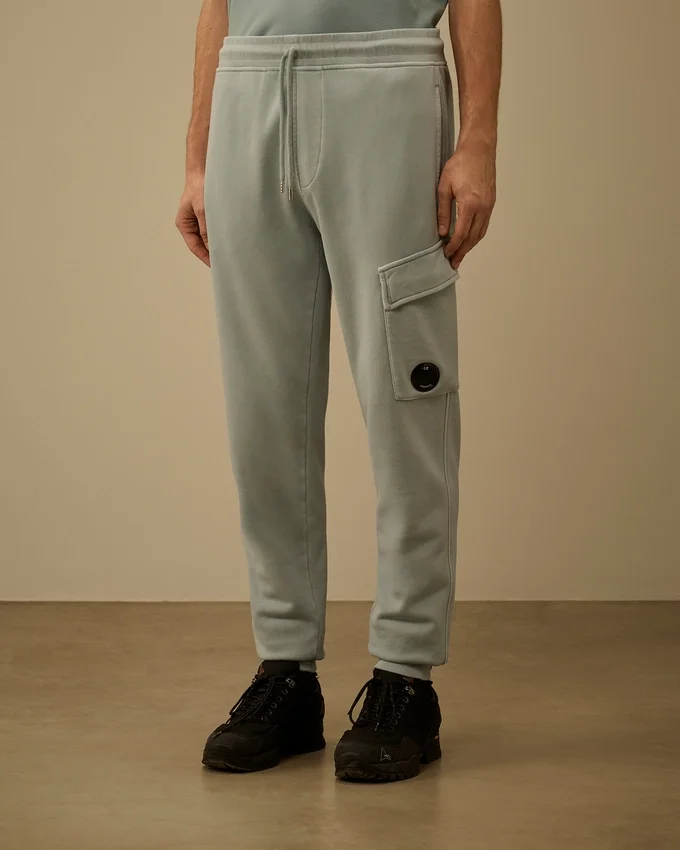 Cotton Diagonal Fleece Cargo Lens Sweatpants