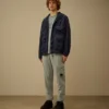 Cotton Diagonal Fleece Cargo Lens Sweatpants