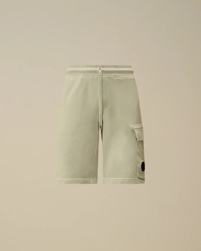 Cotton Diagonal Fleece Cargo Sweatshorts
