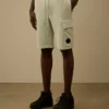 Cotton Diagonal Fleece Cargo Sweatshorts